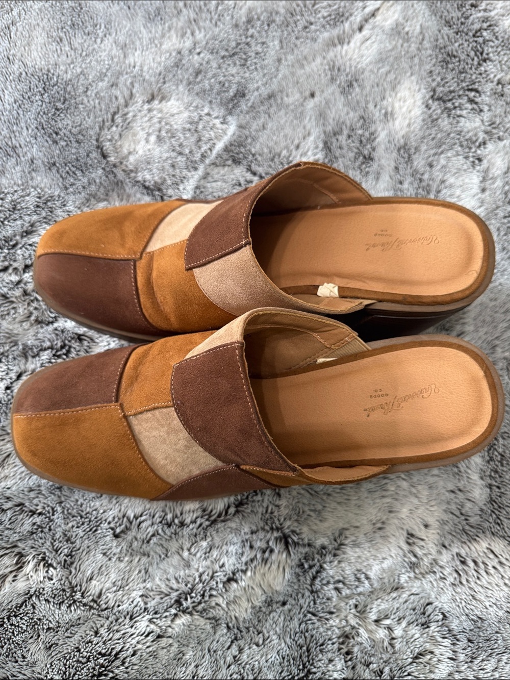 Universal Thread Tess Platform Mule Heels Patchwork Brown Women’s 10 Slip On - Picture 11 of 13